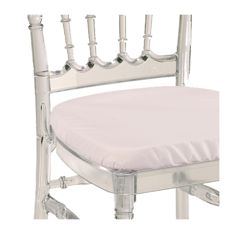 Silla Napoleón III Cristal con cojín blanco