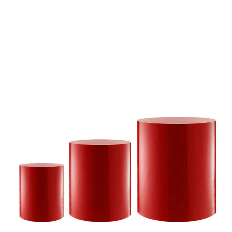 Lote de 3 realces cilíndricos Strass rojo