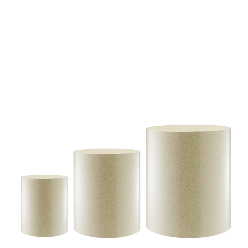 Lote de 3 realces cilíndricos Strass plata