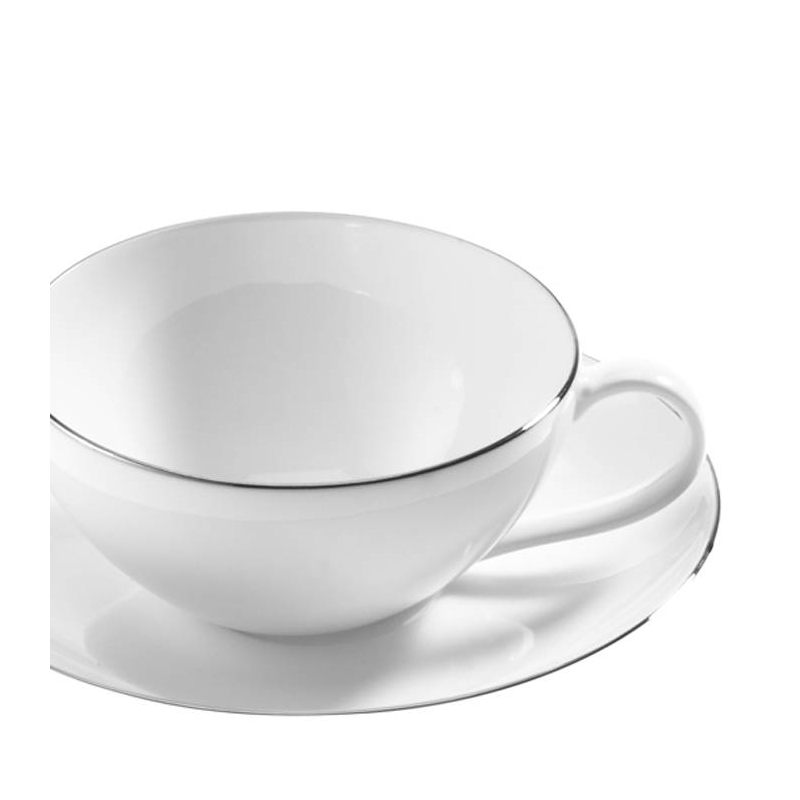 Taza y plato de té Platino 20 cl