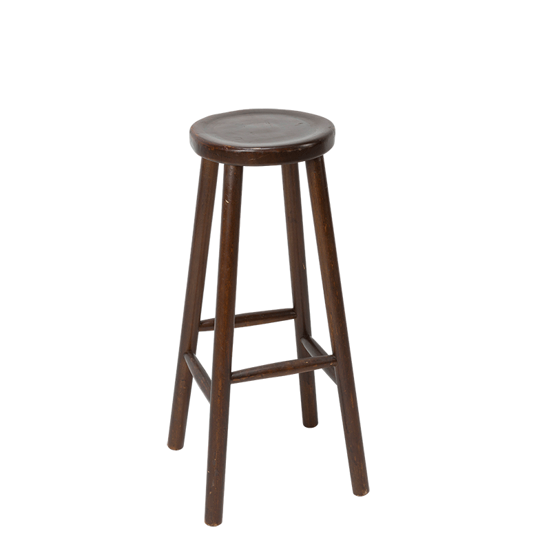 Taburete de madera Ø 27 cm Alt. 72 cm