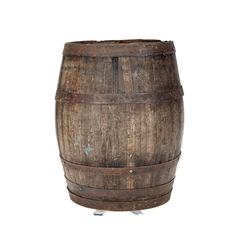 Tonel cerrado circulo de hierro Ø 80 cm H 95 cm