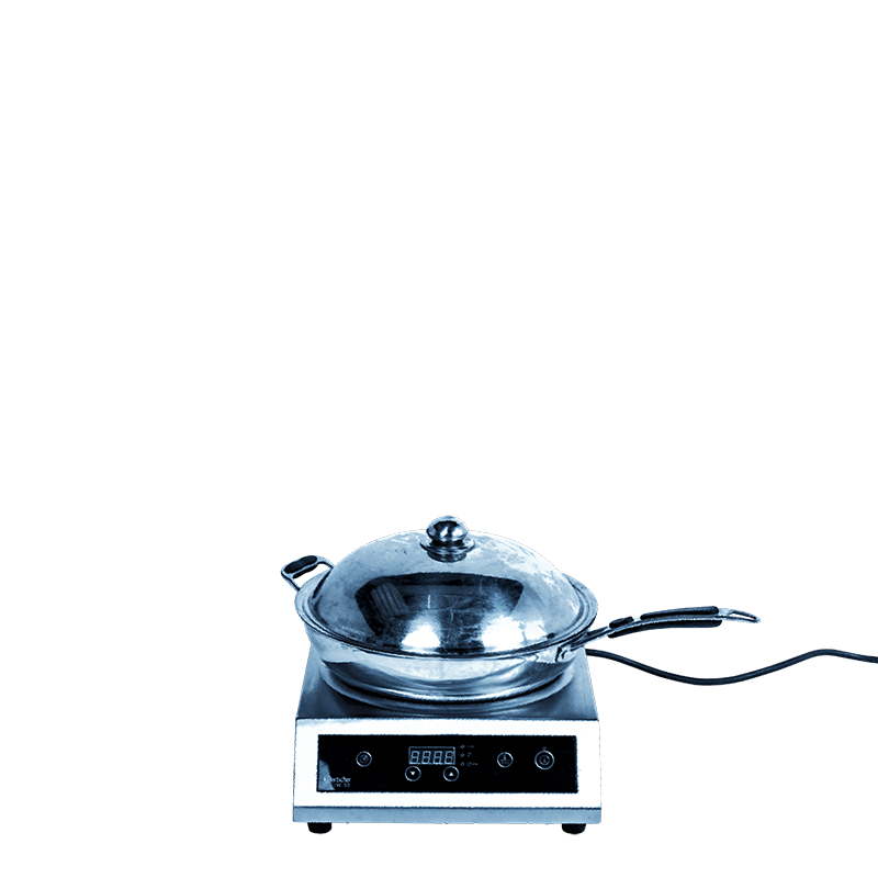 Hornillo a inducción modelo pequeño + wok