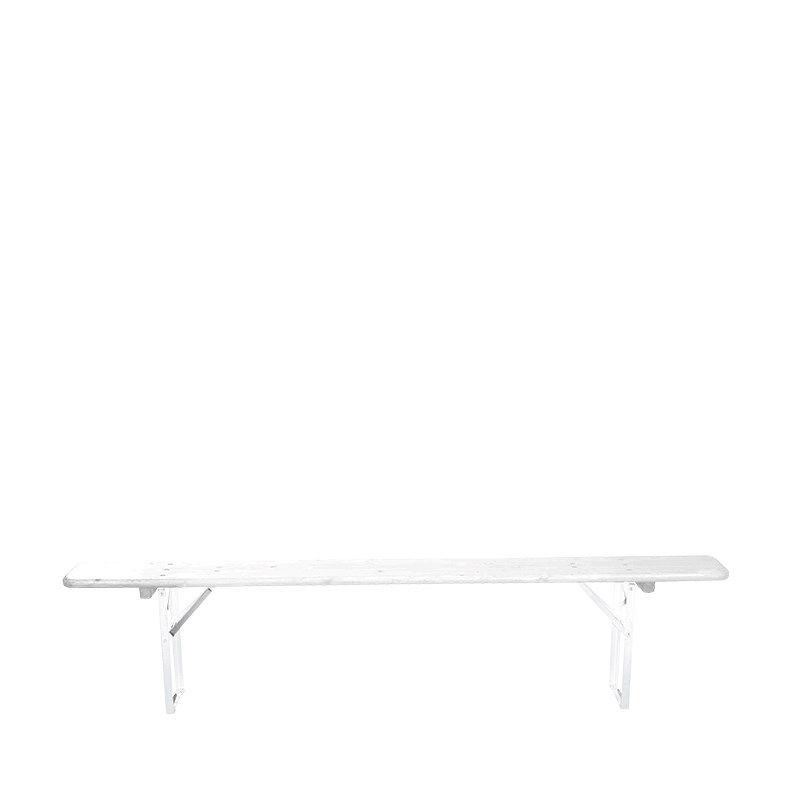 Banco Kermesse blanco Alt. 47 A. 220 P 25 cm.