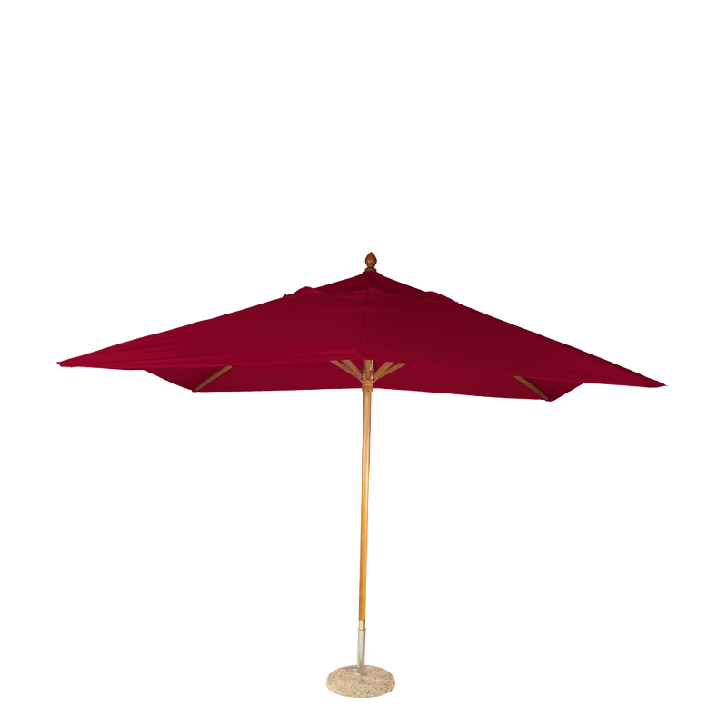 Parasol Luisiana rojo 300 x 300 cm + pie de granito Ø 50 cm