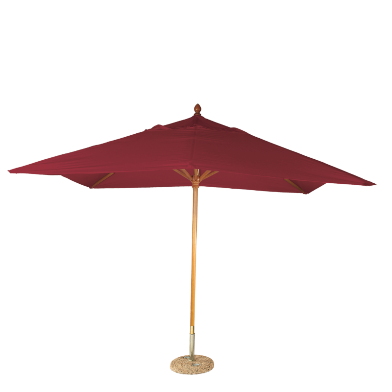 Sombrilla Luisiana rojo 300 x 300 cm + pie de granito Ø 50 cm