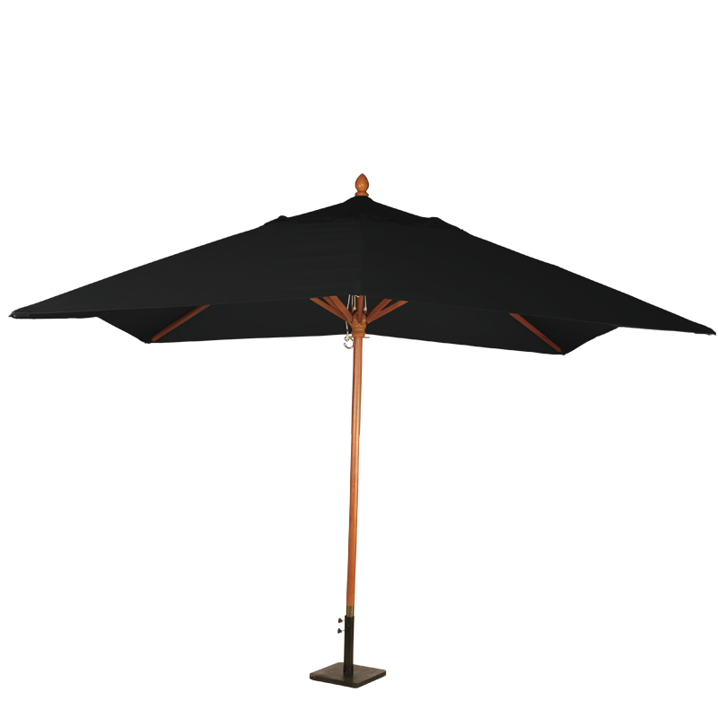 Parasol Luisiana negro 300 x 300 cm + pie 30 x 30 cm