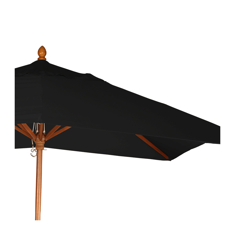 Parasol Luisiana negro 300 x 300 cm + pie 30 x 30 cm