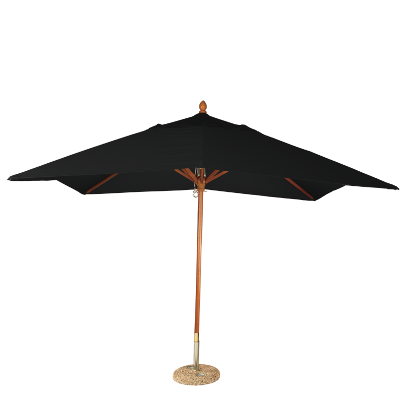 Sombrilla Luisiana negro 300 x 300 cm + pie de granito Ø 50 cm