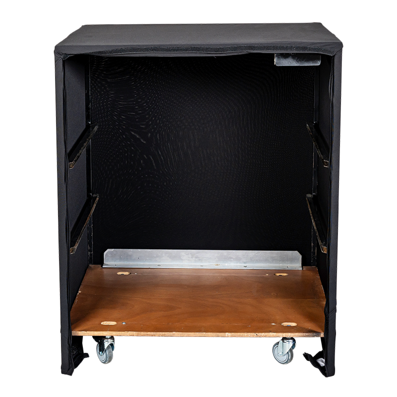 Buffet Cubo licra negro sobre ruedas 69 x 86 Alt.106 cm