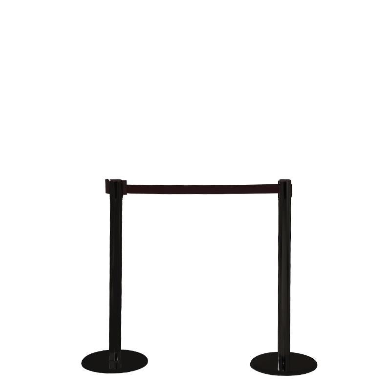 Poste separador con cinta retráctil L. maxi 2 m Alt. 95 cm.