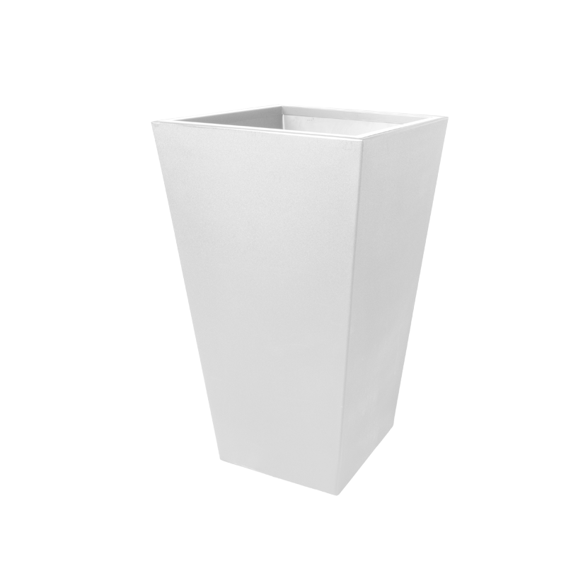 Mesa cóctel alta pilón encastrado Cono blanca 70 x 70 cm H 110 cm