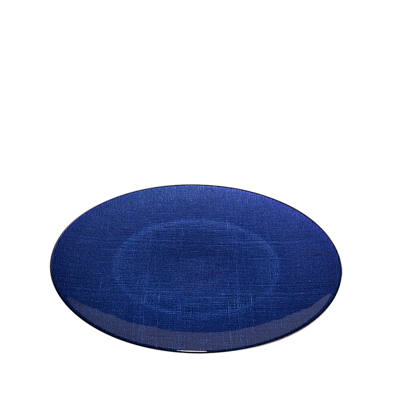 Plato de presentación azul de cristal Ø 32 cm