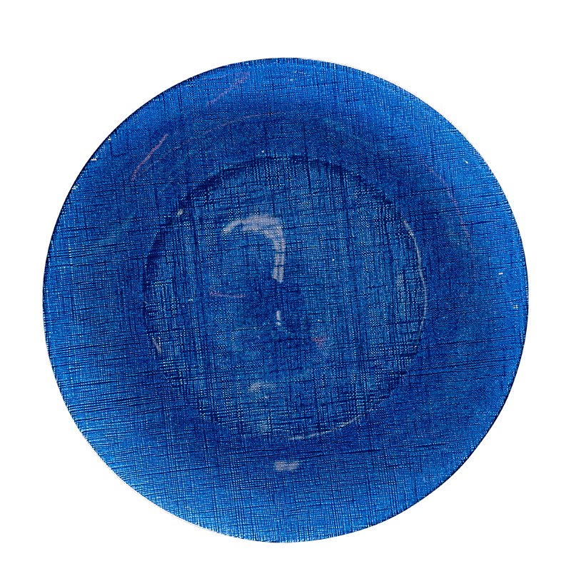 Plato de presentación azul de cristal Ø 32 cm