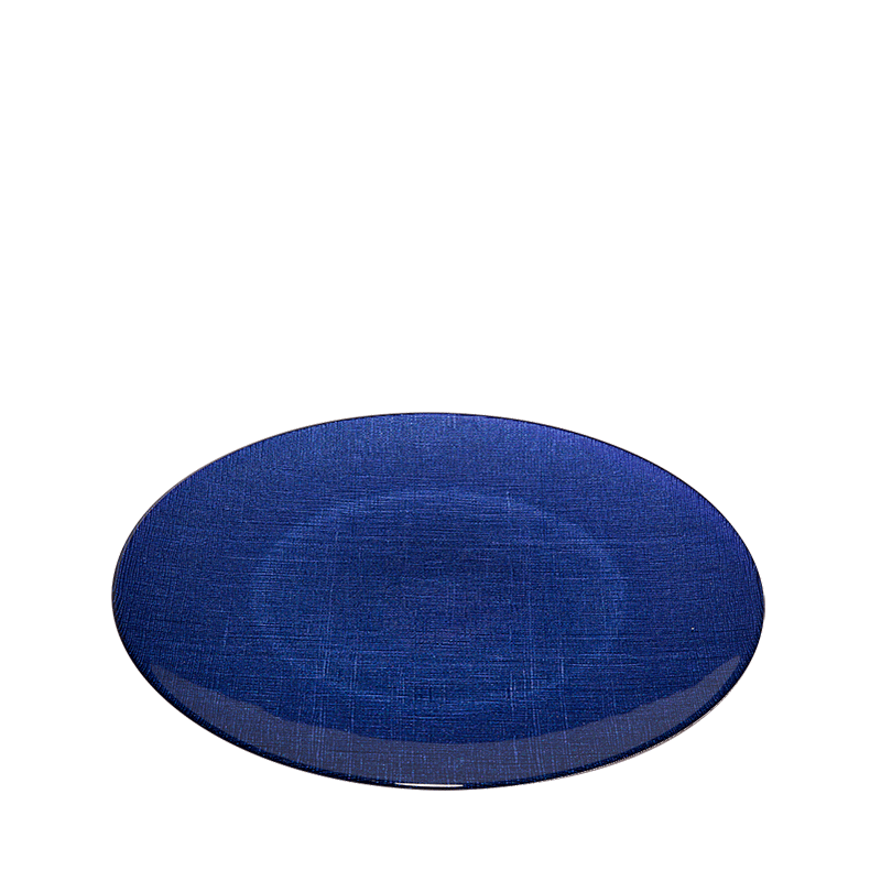 Plato de presentación azul de cristal Ø 32 cm