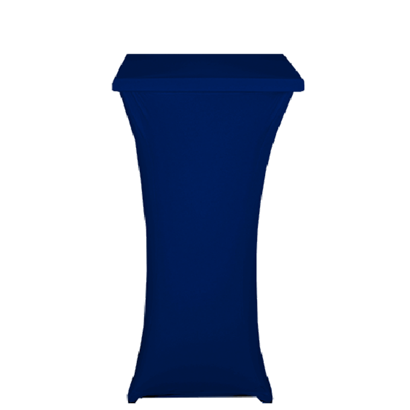 Mesa cóctel alta con funda azul 60 x 60 cm Alt. 111 cm