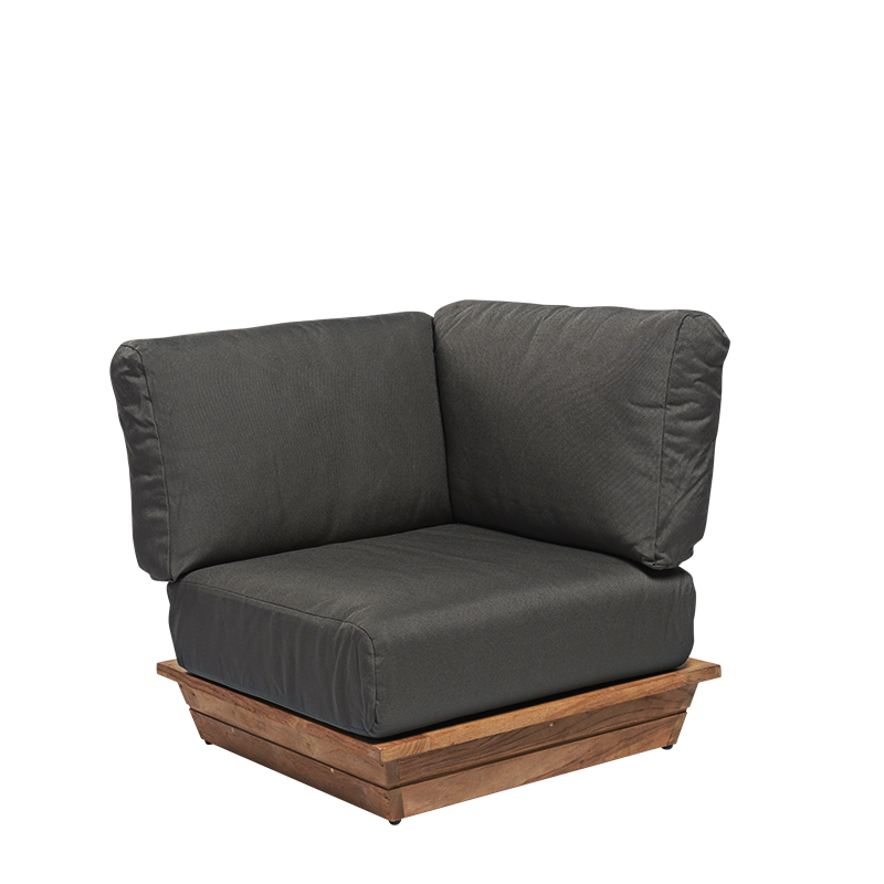 Módulo esquinero Lounge gris 76 x 76 cm H 70 cm