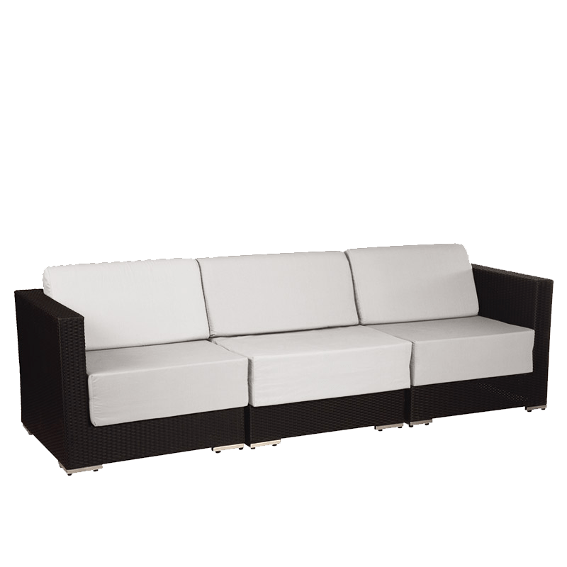 Sofá Lounge trenzado gris 80 x 240 cm Alt. 67 cm