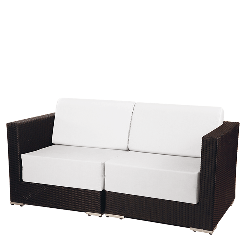 Canapé Lounge trenzado gris 80 x 160 cm Alt. 67 cm