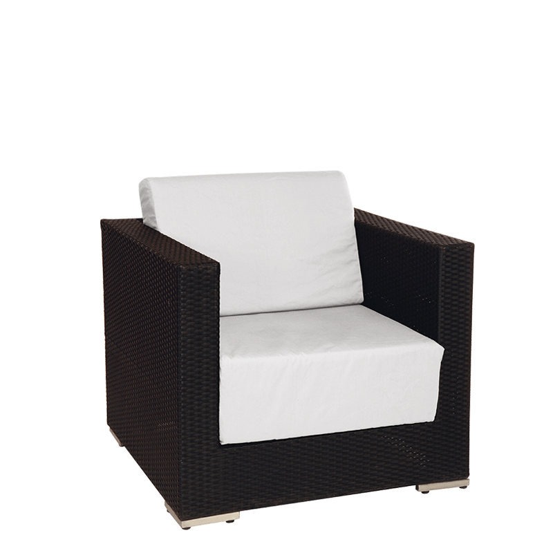 Sillón Lounge trenzado gris 80 x 80 cm Alt. 67 cm