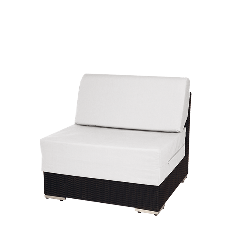 Módulo central de mobiliario Lounge trenzado gris 80x80 cm Alt 67