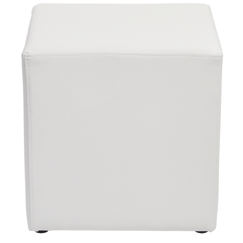 Puf cuadrado vinilo blanco 40 x 40 alt 40 cm