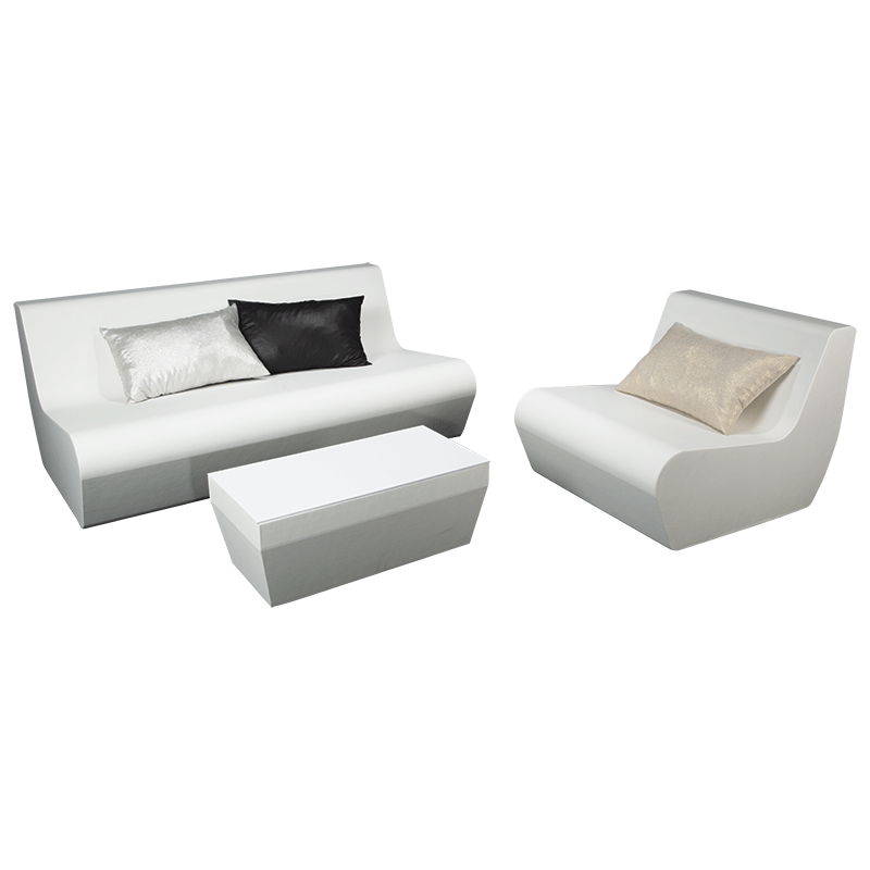 Mesa baja Lounge Piscina blanca 40 x 80 cm Alt. 38 cm