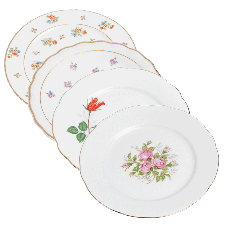 Plato grande Vintage con flores Ø 23-25 cm