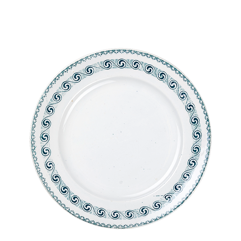Plato grande Vintage azul verde Ø 22-25 cm