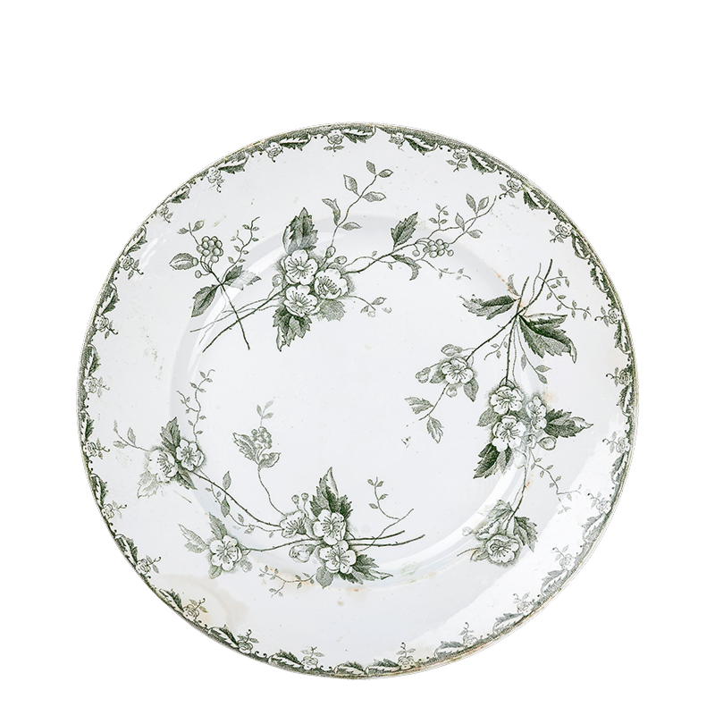 Plato grande Vintage azul verde Ø 22-25 cm