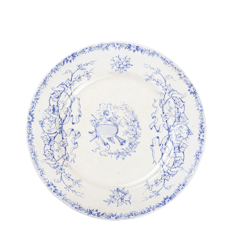 Plato grande Vintage azul verde Ø 22-25 cm