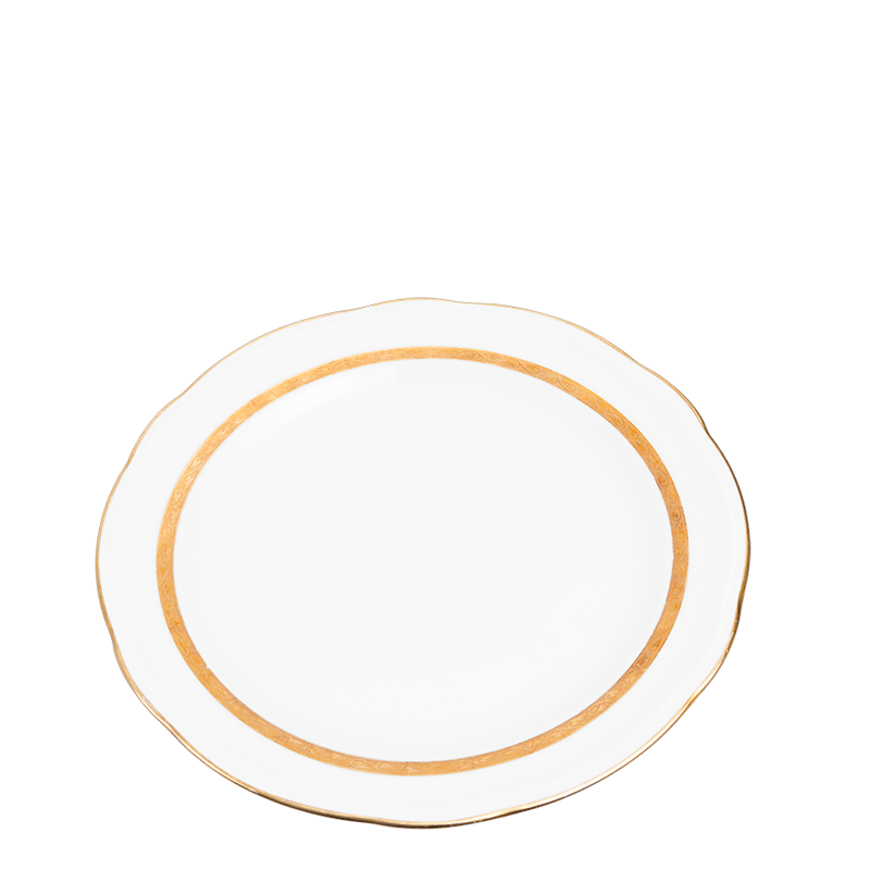 Plato pequeño Vintage blanco y dorado Ø 18-20 cm