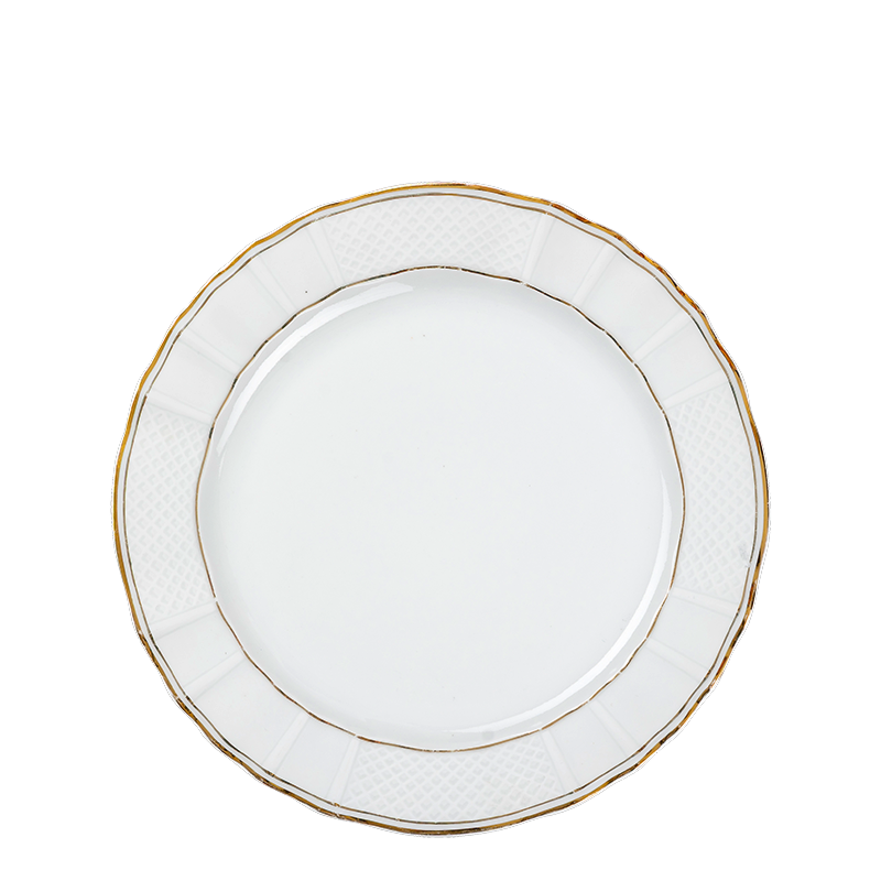 Plato pequeño Vintage blanco y dorado Ø 18-20 cm