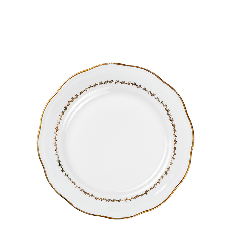 Plato pequeño Vintage blanco y dorado Ø 18-20 cm