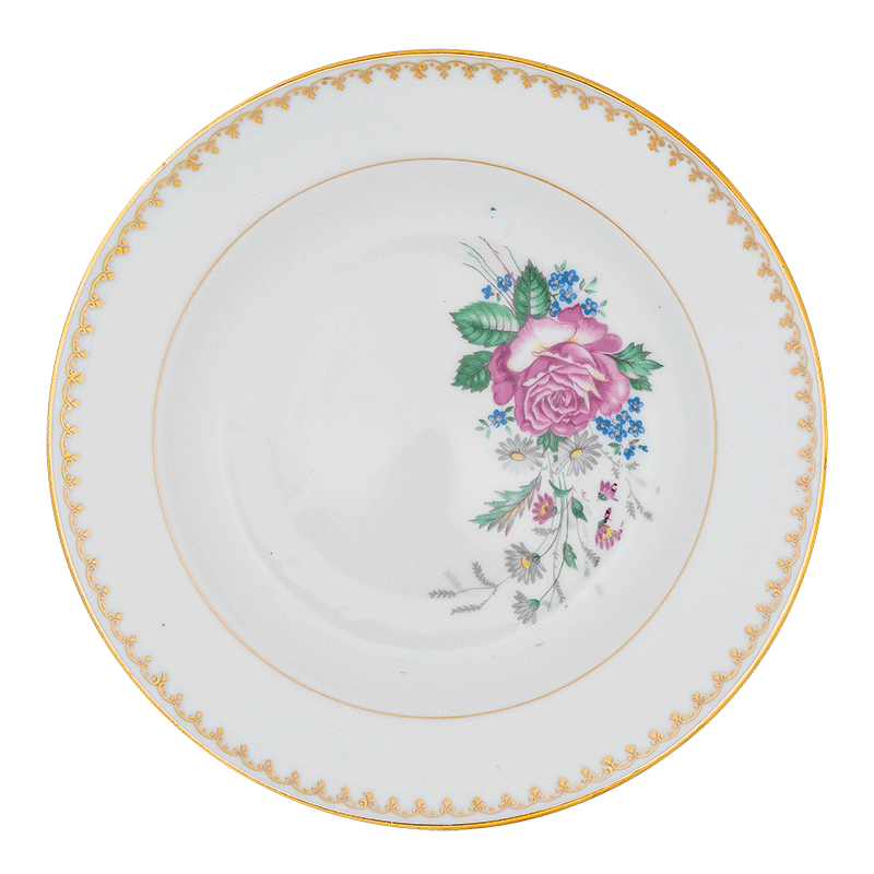 Plato hondo Vintage con flores Ø 23-25 cm