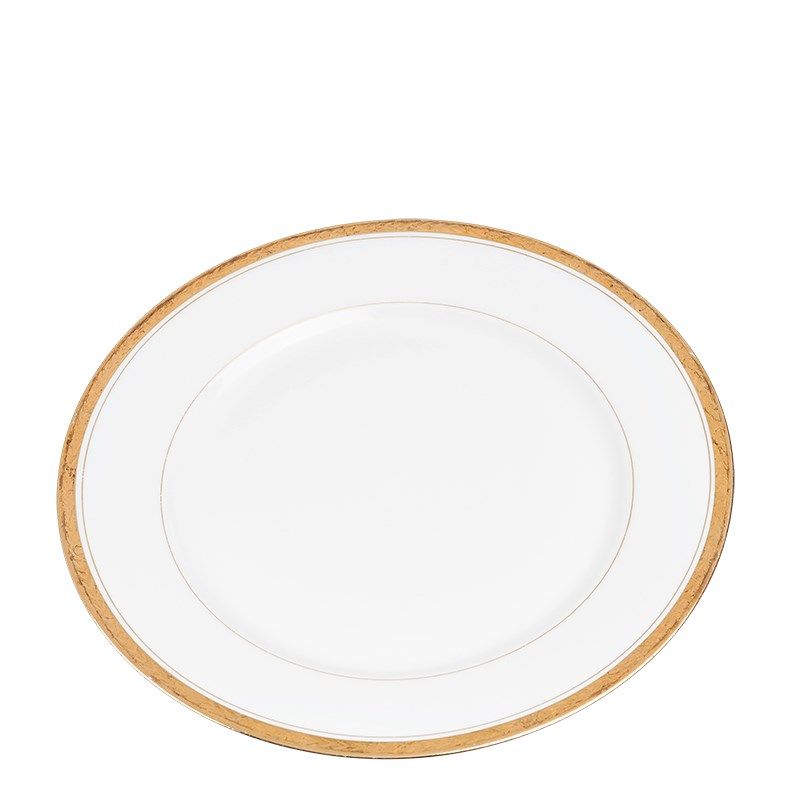 Plato grande Vintage blanco y dorado Ø 23-25 cm