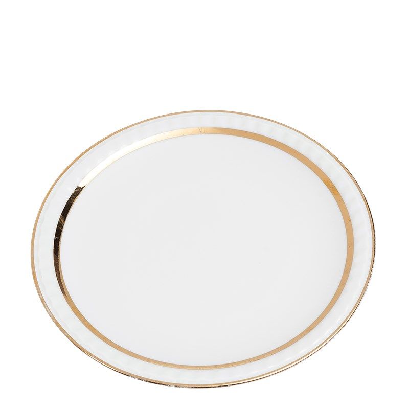 Plato grande Vintage blanco y dorado Ø 23-25 cm