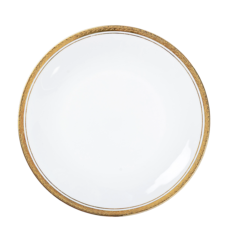 Plato grande Vintage blanco y dorado Ø 23-25 cm