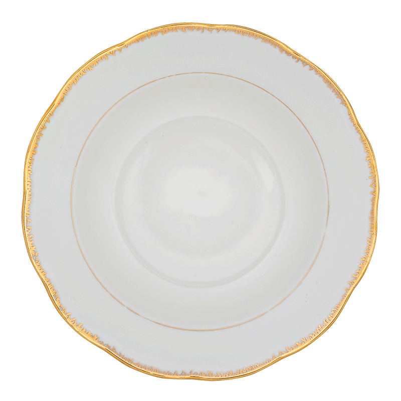 Plato hondo Vintage blanco y dorado Ø 23-25 cm
