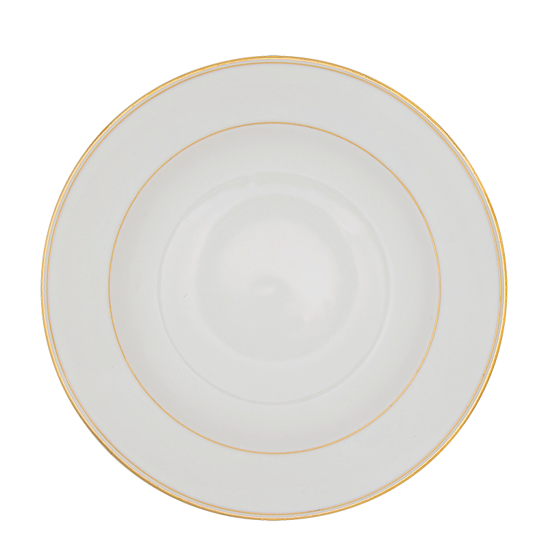 Plato hondo Vintage blanco y dorado Ø 23-25 cm