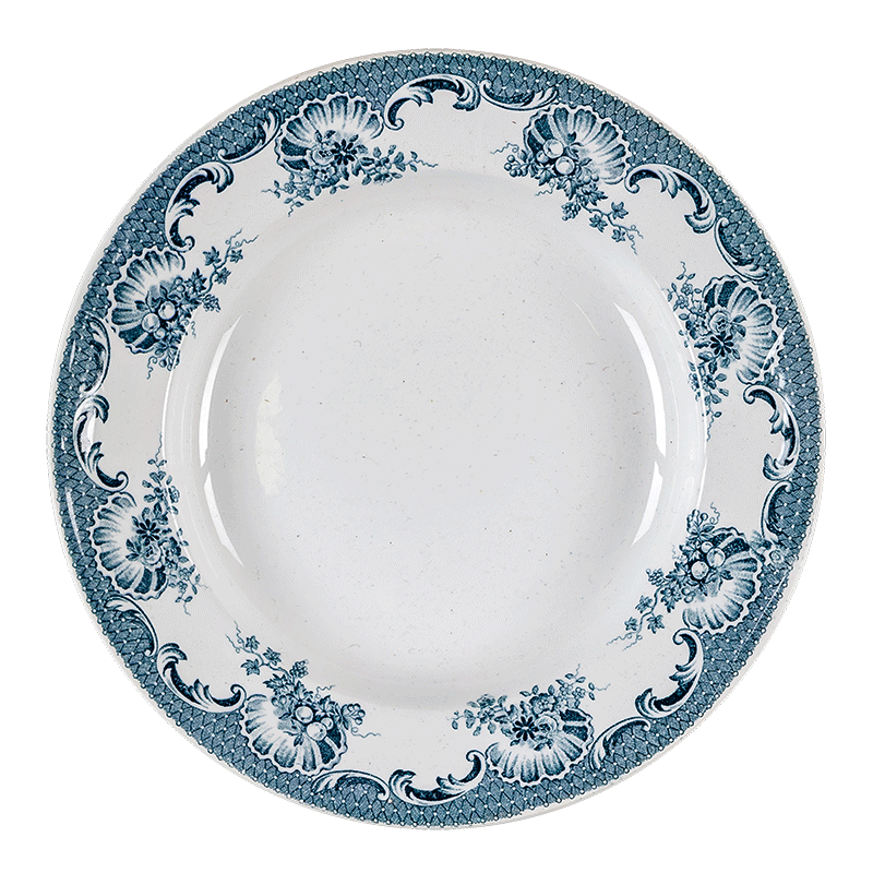 Plato hondo Vintage azul verde Ø 22-25 cm