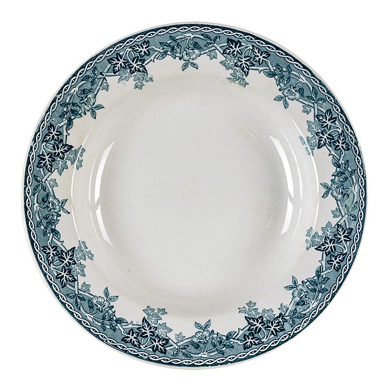 Plato hondo Vintage azul verde Ø 22-25 cm