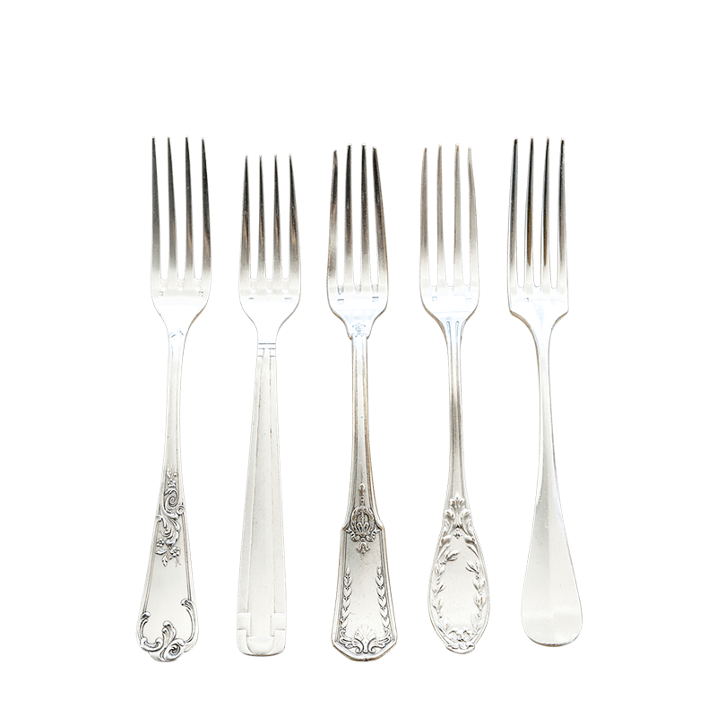 Tenedor de entremés Vintage plata