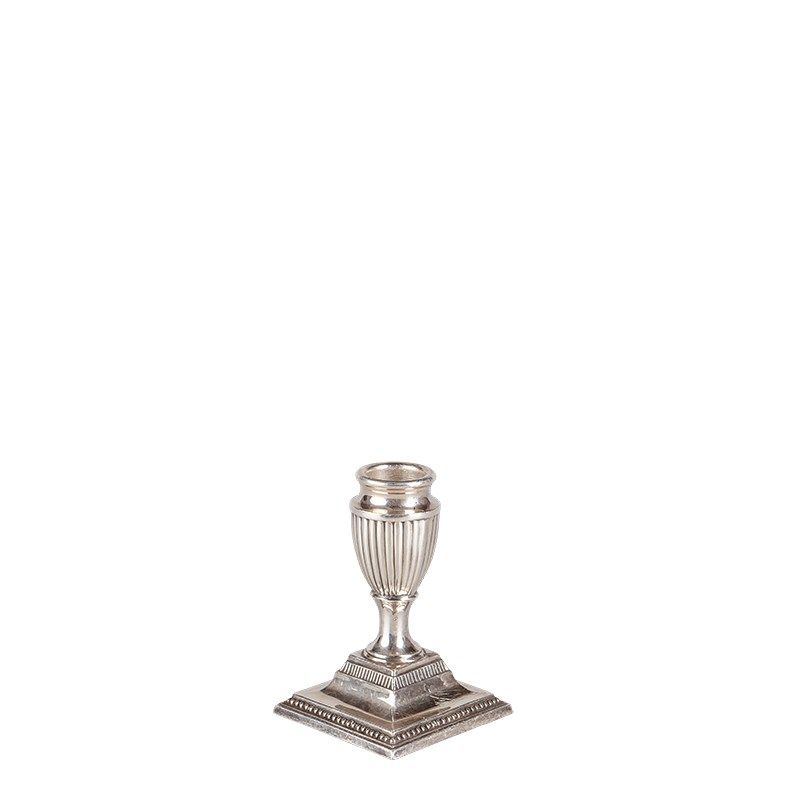 Portavela pequeño vintage plateado