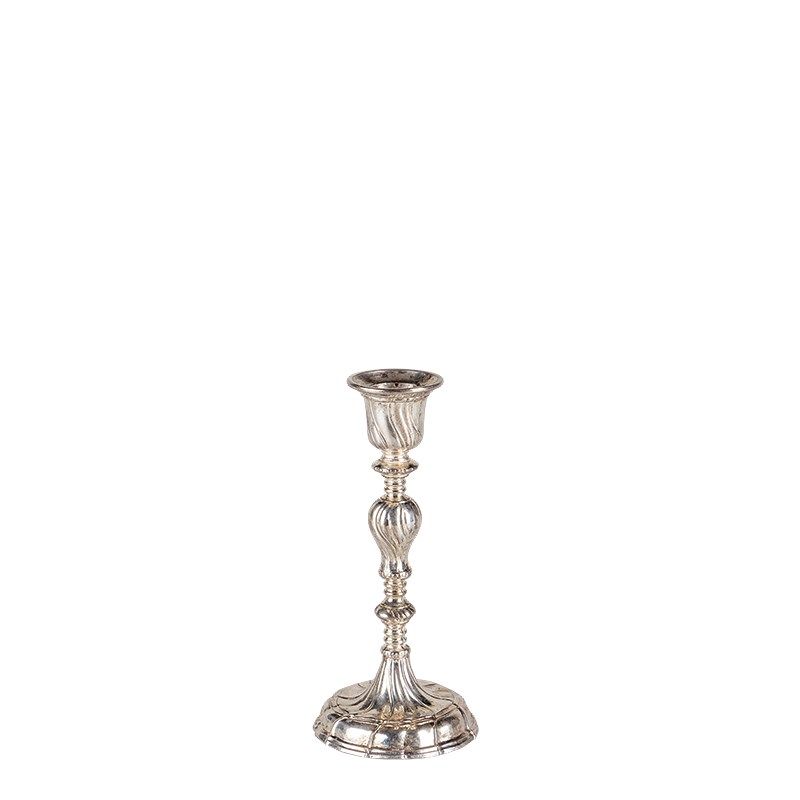Portavela pequeño vintage plateado