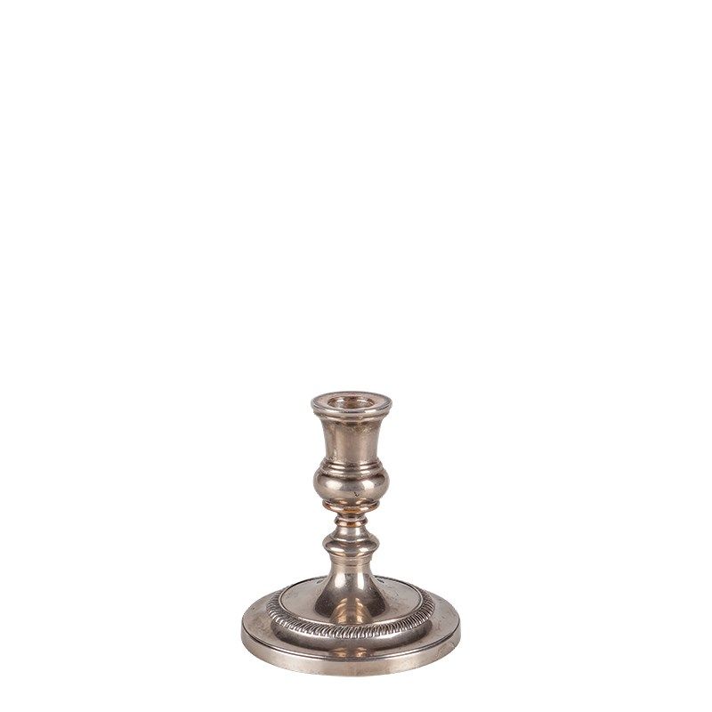 Portavela pequeño vintage plateado