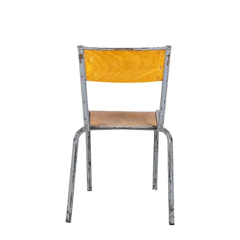 Silla escolar de madera vintage