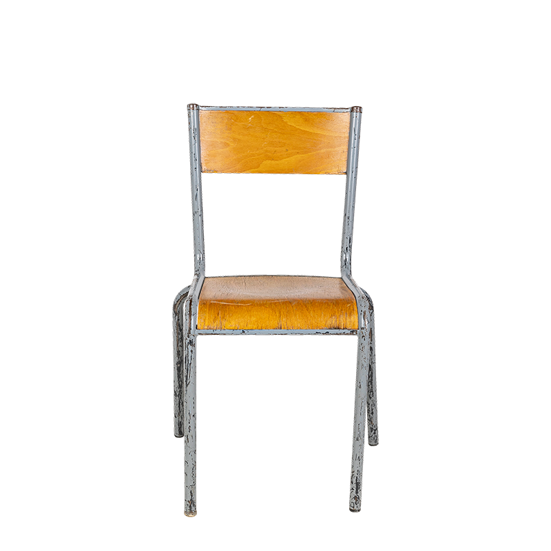 Silla escolar de madera vintage