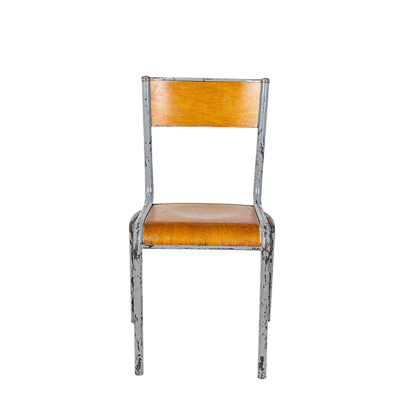 Silla escolar de madera vintage