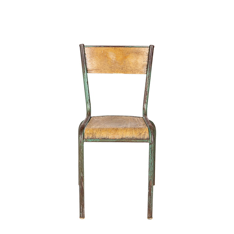 Silla escolar de madera vintage